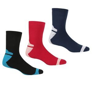 Regatta Womens/Ladies Boot Socks / Black/Cherry Pink/Navy